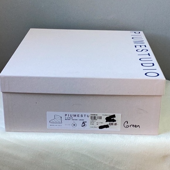 NWT PIUMESTUDIO Ankle boots Military green - Picture 11 of 11